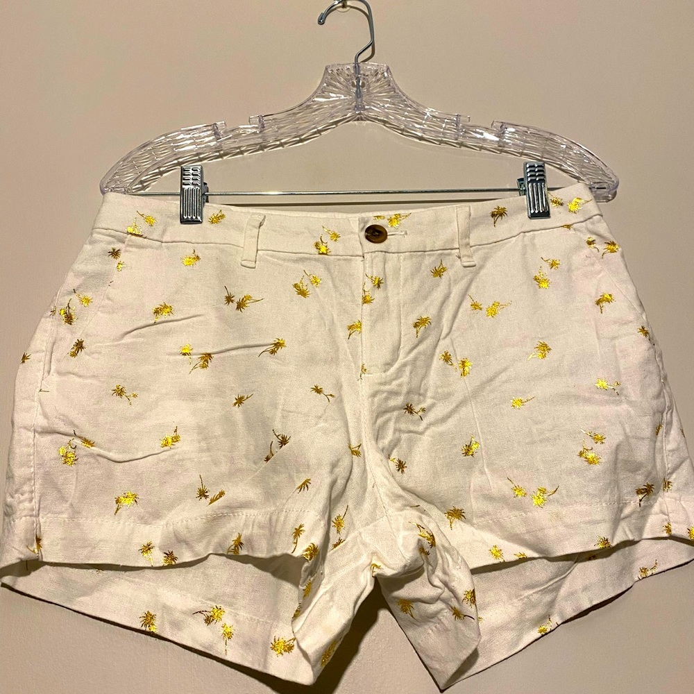 NWOT white linen shirts with gold palm trees